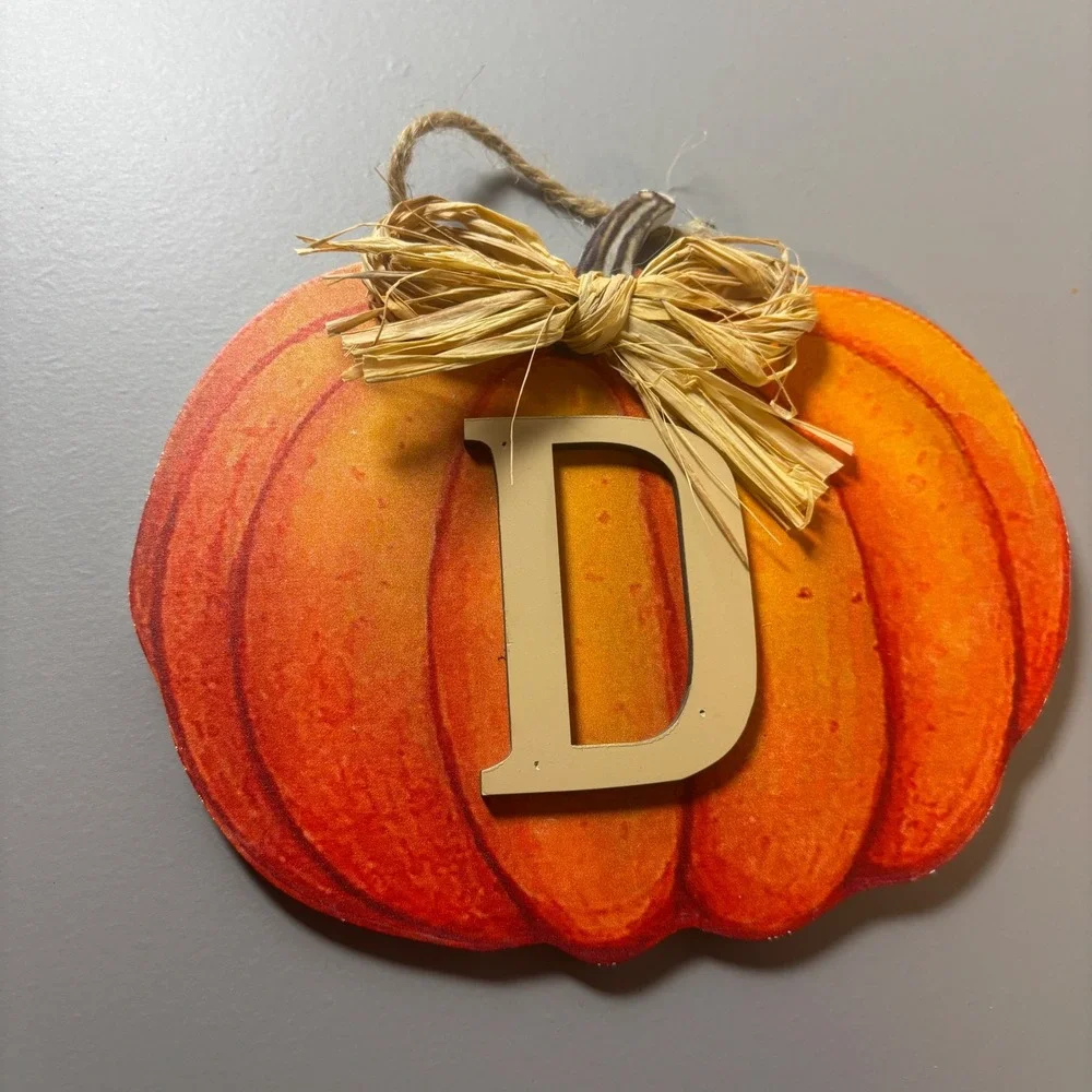 Fall Pumpkin Patch Letter Wall Decor Orange Raffia‎ Bow Autumn